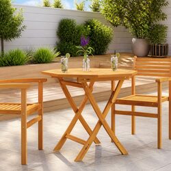 Folding Garden Dining Table: 85x85x76cm Teak Wood Construction