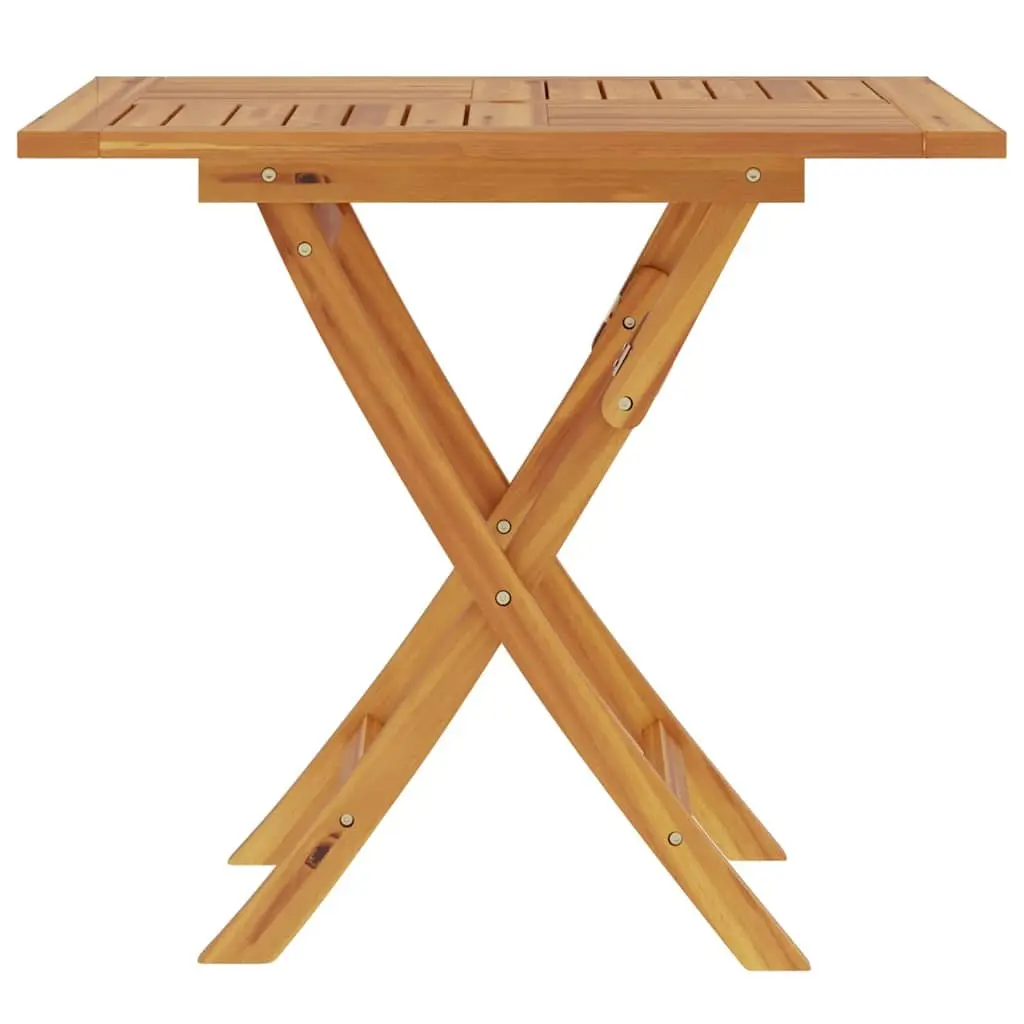 Folding Outdoor Dining Table 85x85x76 cm Brown Solid Teak Wood Garden Furniture