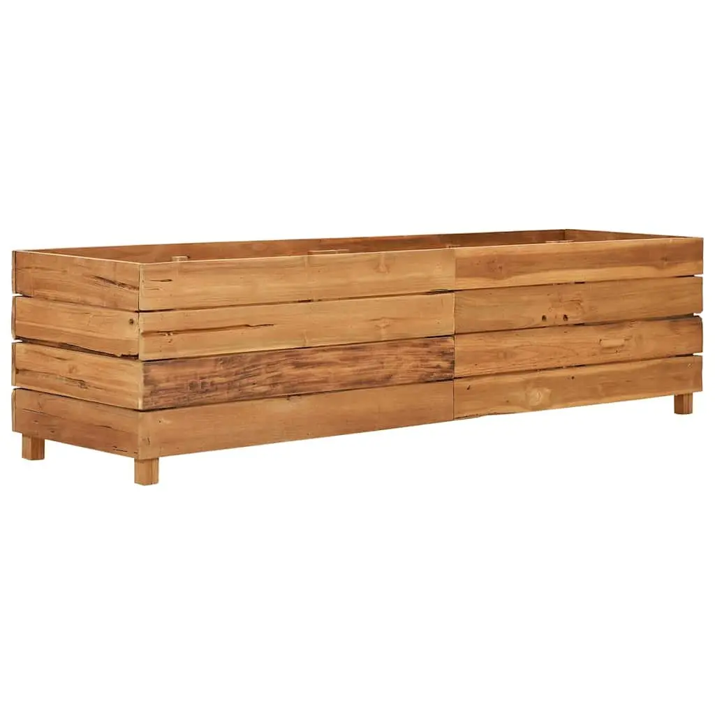 Raised Garden Bed Planter 150x40x38cm Recycled Teak Wood Steel Legs Pots Outdoor