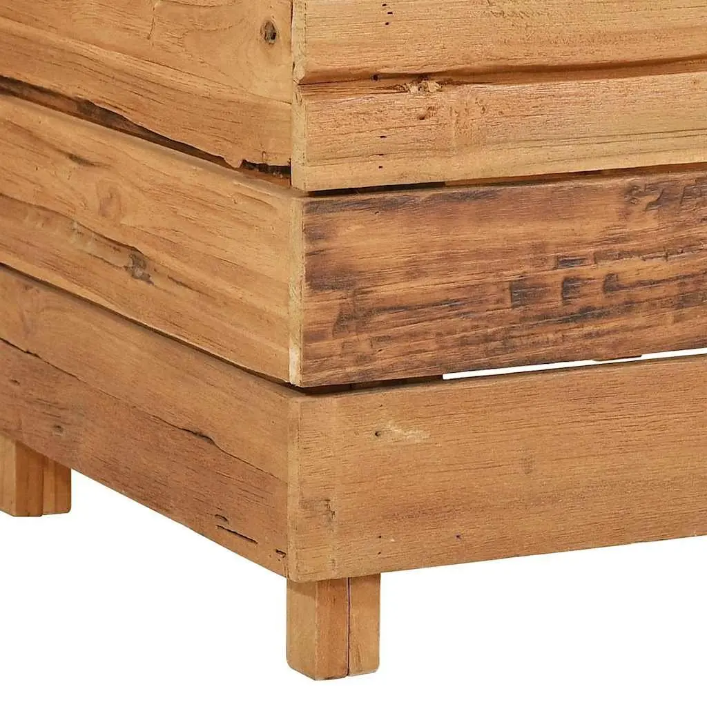Raised Garden Bed Planter 150x40x38cm Recycled Teak Wood Steel Legs Pots Outdoor