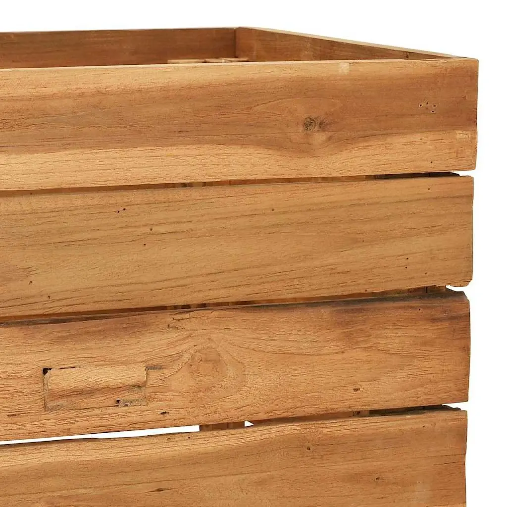 Raised Garden Bed Planter 150x40x38cm Recycled Teak Wood Steel Legs Pots Outdoor