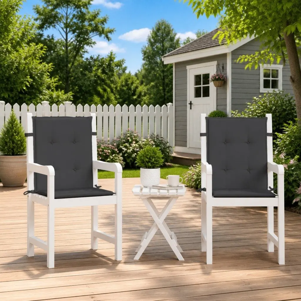 Lowback Chair Cushions for Garden Patio Outdoor 2 Piece Anthracite Oxford Fabric