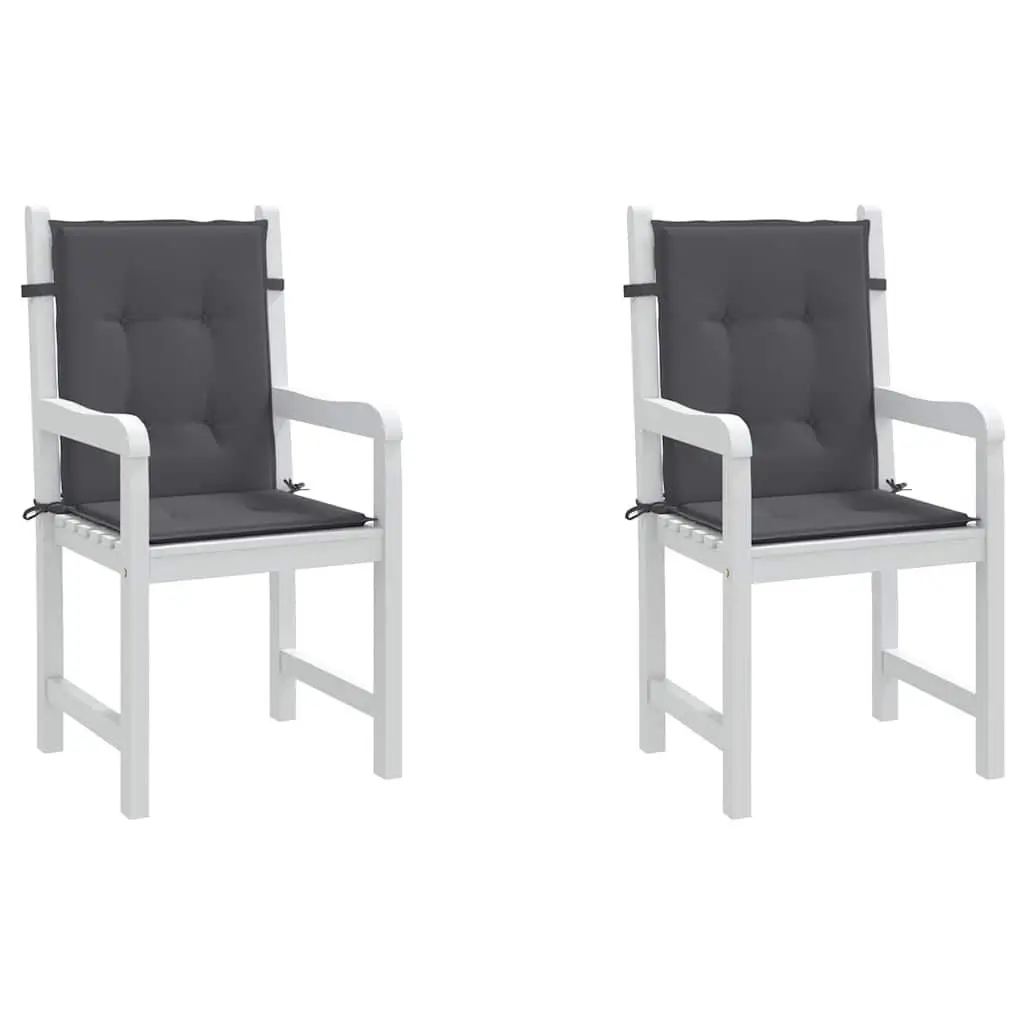 Lowback Chair Cushions for Garden Patio Outdoor 2 Piece Anthracite Oxford Fabric