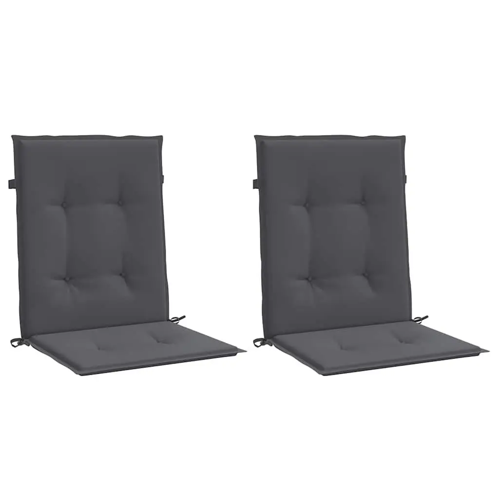 Lowback Chair Cushions for Garden Patio Outdoor 2 Piece Anthracite Oxford Fabric