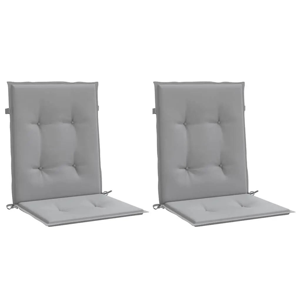 Lowback Chair Cushions Outdoor Garden Patio Seat Pads Grey Oxford Fabric 2 Piece