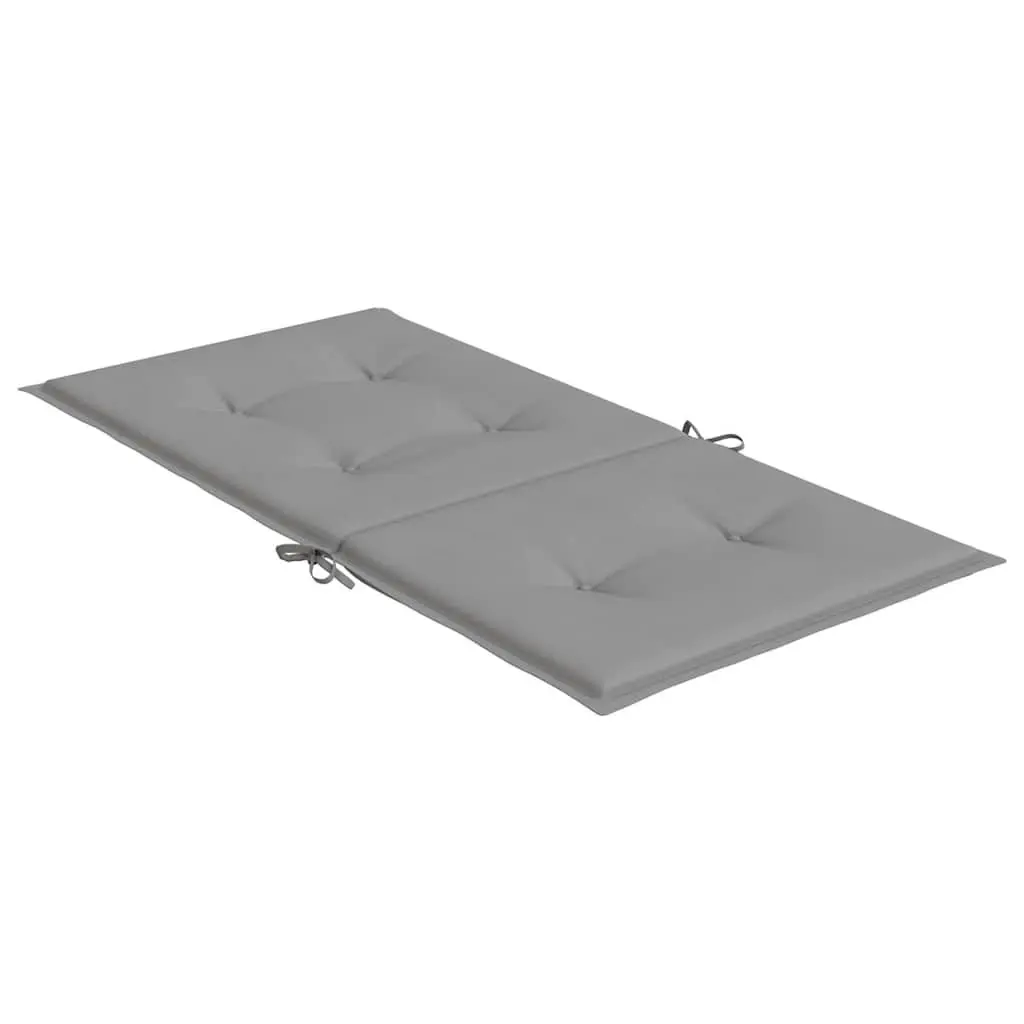 Lowback Chair Cushions Outdoor Garden Patio Seat Pads Grey Oxford Fabric 2 Piece