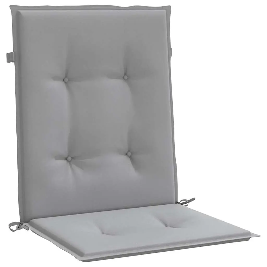 Garden Lowback Chair Cushions 4 pcs Grey Oxford Fabric Outdoor Patio Seat Pad