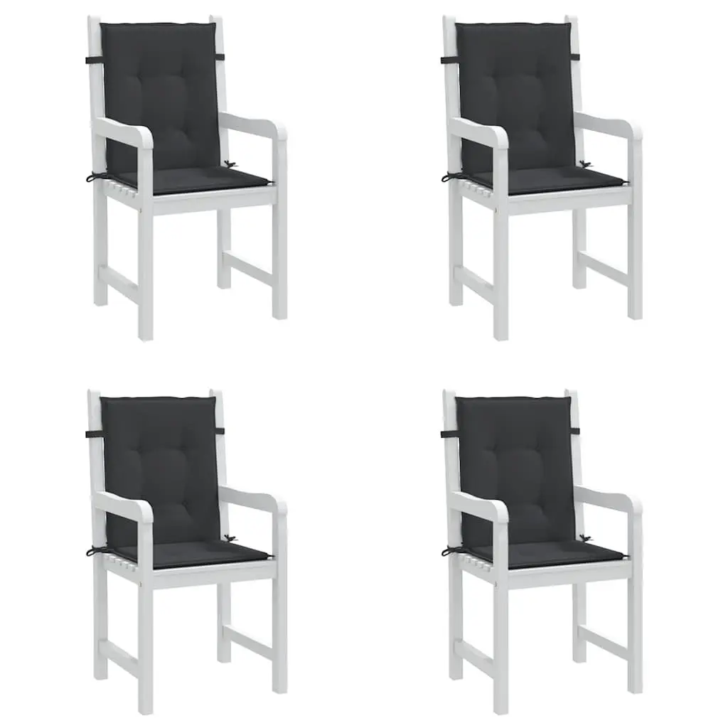 Lowback Chair Cushions Outdoor Indoor 100x50x3 cm Black 4 Piece Oxford Fabric
