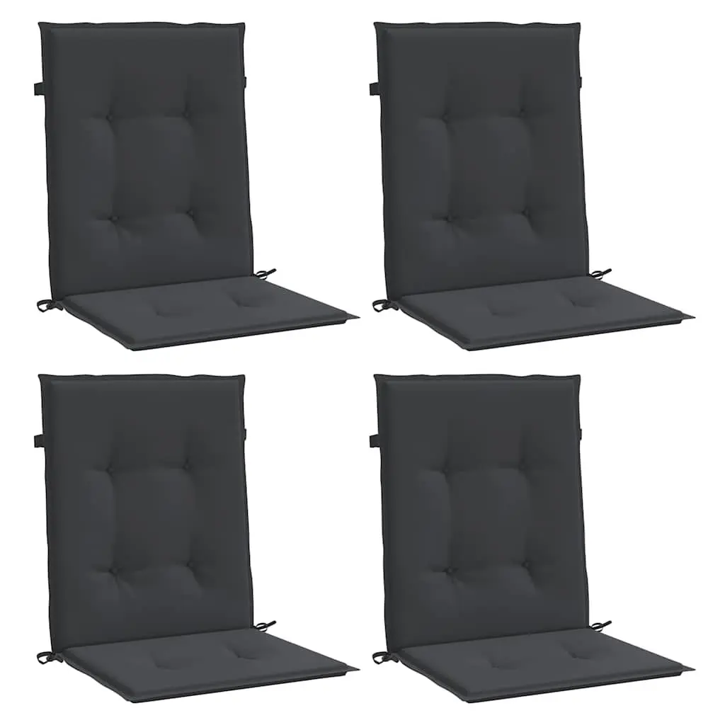 Lowback Chair Cushions Outdoor Indoor 100x50x3 cm Black 4 Piece Oxford Fabric
