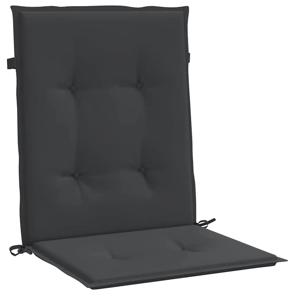 Lowback Chair Cushions Outdoor Indoor 100x50x3 cm Black 4 Piece Oxford Fabric