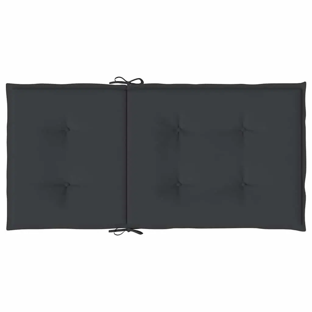 Lowback Chair Cushions Outdoor Indoor 100x50x3 cm Black 4 Piece Oxford Fabric