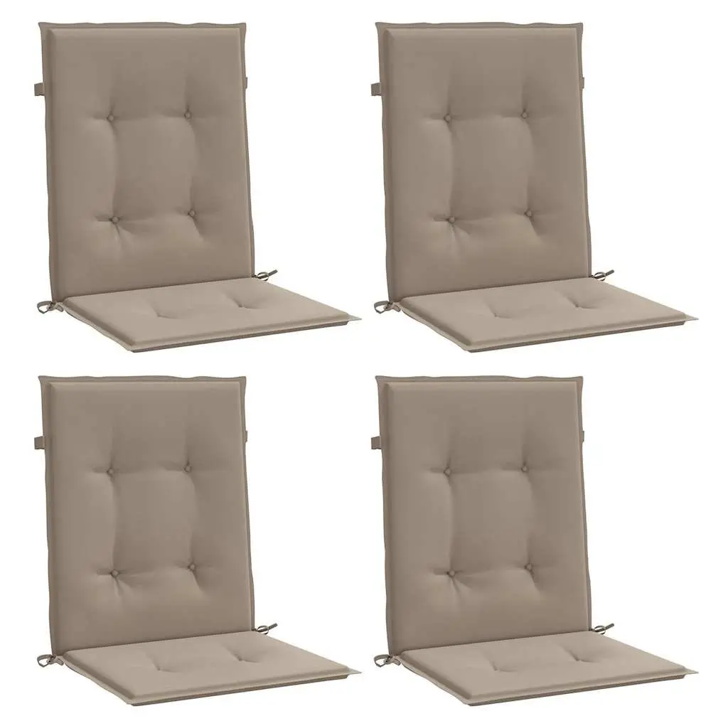 Lowback Chair Cushions Outdoor Garden Patio Seat Pad 100 x 50 x 3 cm Taupe 4 Piece Oxford Fabric