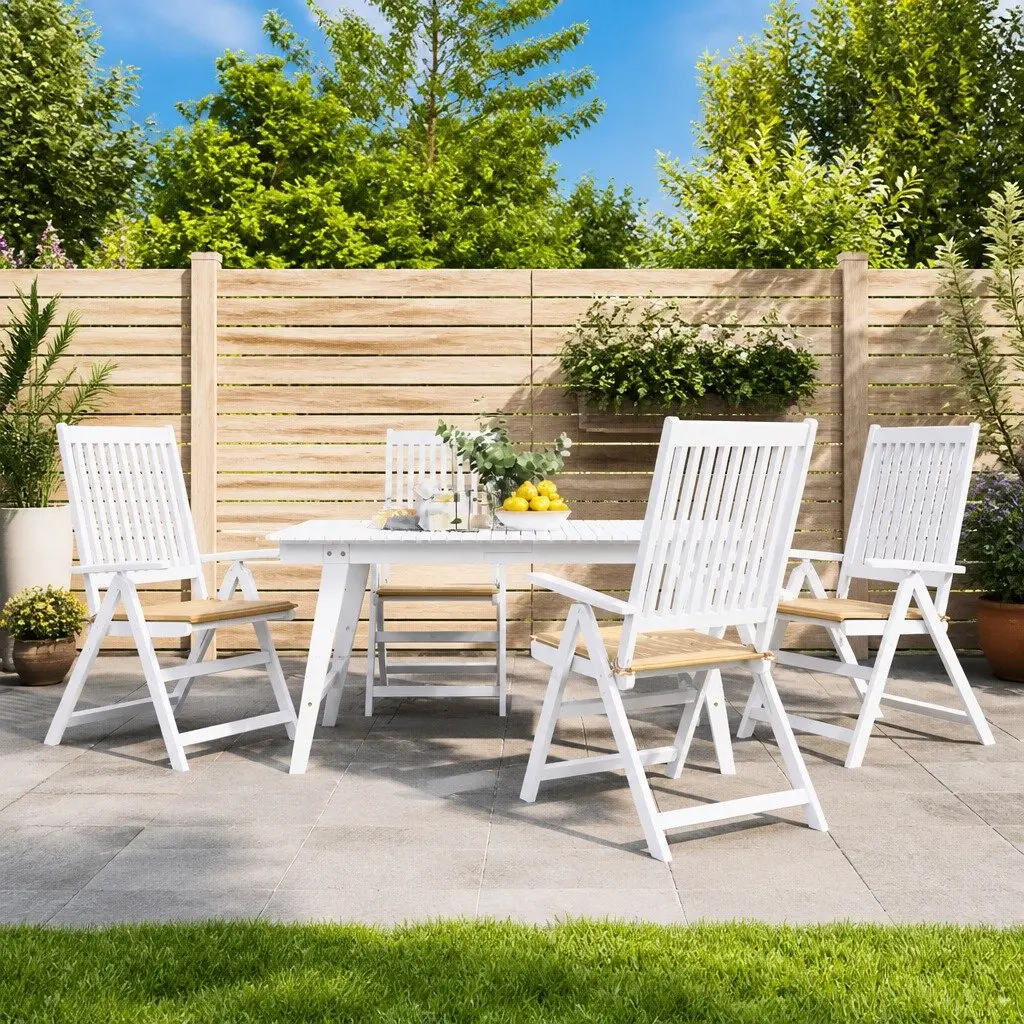 Outdoor Chair Cushions Set of 4 Beige 40x40x4 cm for Garden Patio Indoor Use