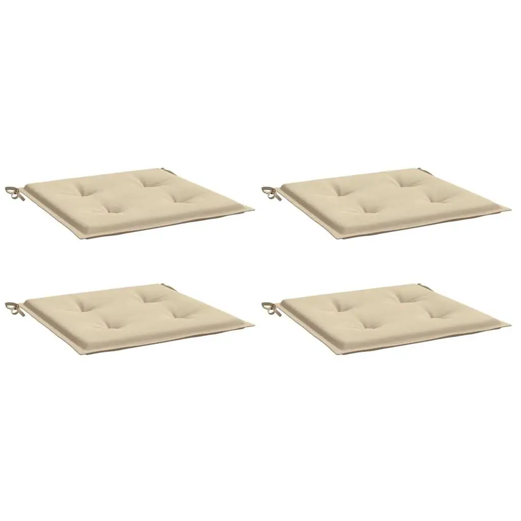 Outdoor Chair Cushions Set of 4 Beige 40x40x4 cm for Garden Patio Indoor Use