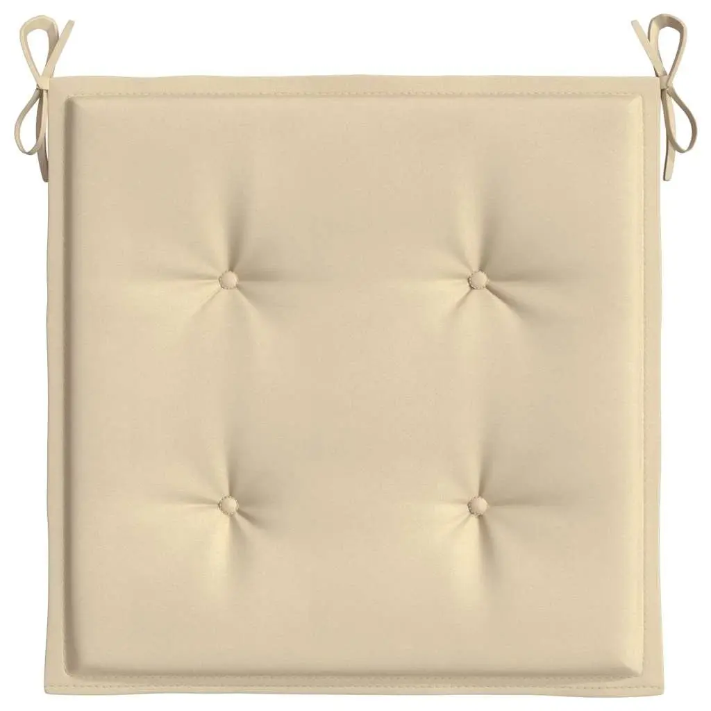 Outdoor Chair Cushions Set of 4 Beige 40x40x4 cm for Garden Patio Indoor Use