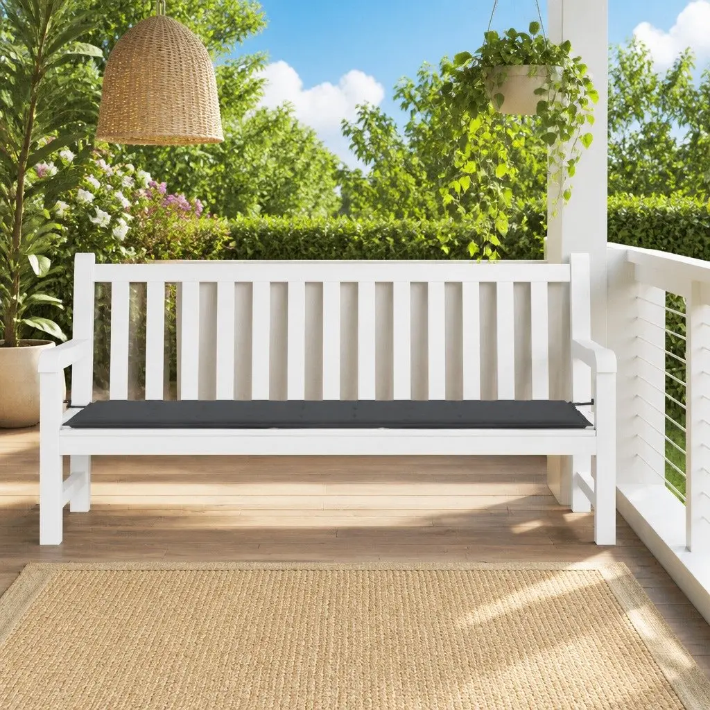 Garden Bench Cushion Black 200x50x3 cm Outdoor Patio Seat Pad Oxford Fabric