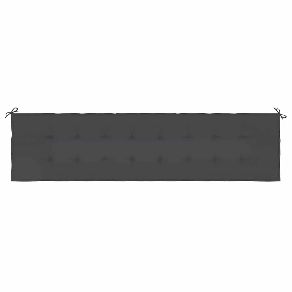 Garden Bench Cushion Black 200x50x3 cm Outdoor Patio Seat Pad Oxford Fabric