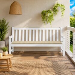 Garden Bench Cushion Beige 200x50x3cm Outdoor Patio Seat Pad Water-Resistant