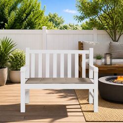 Garden Bench Cushion Outdoor Patio Seat Pad Taupe Oxford Fabric 100x50x3 cm