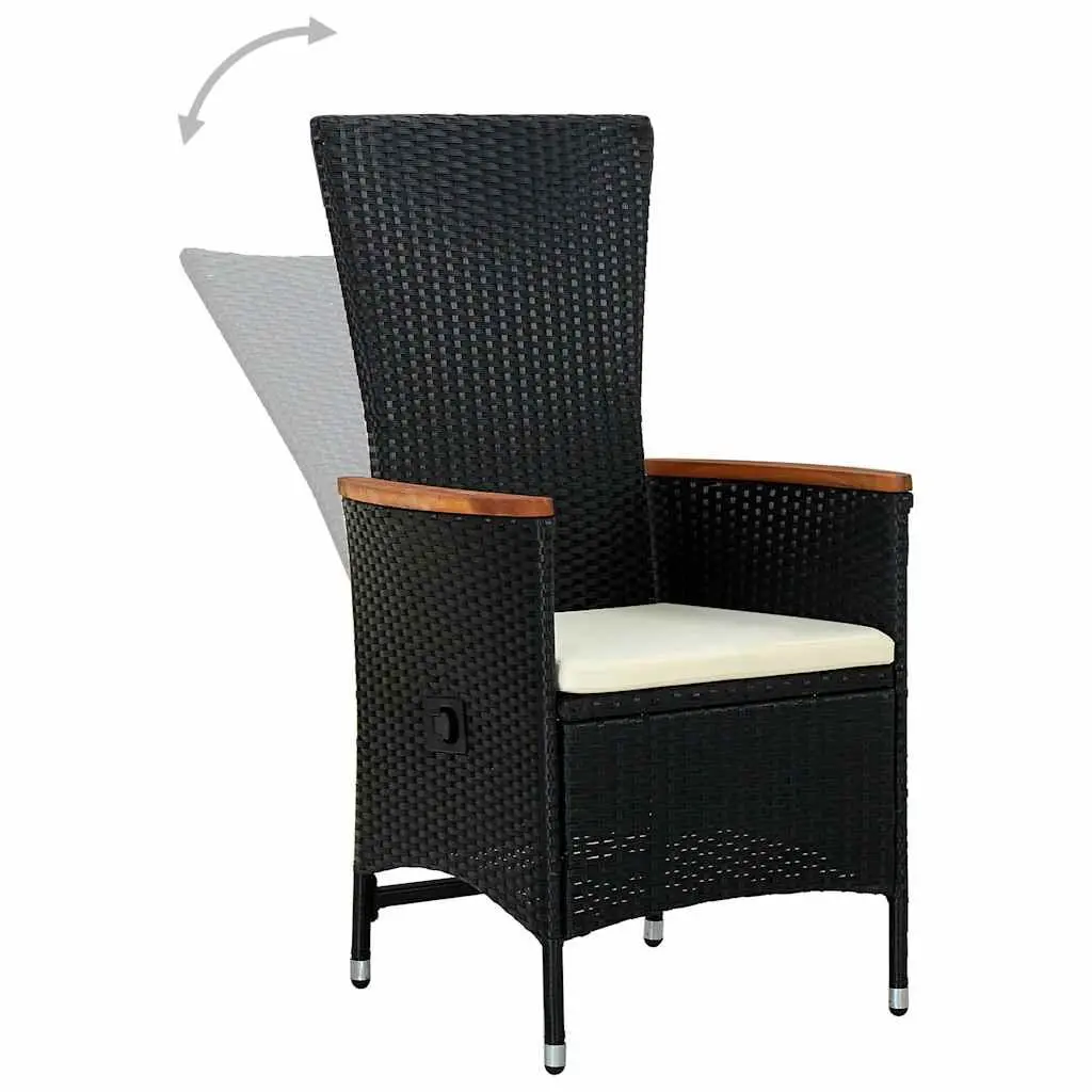 Outdoor Armchairs Set 2 Piece Garden Patio Seating Black