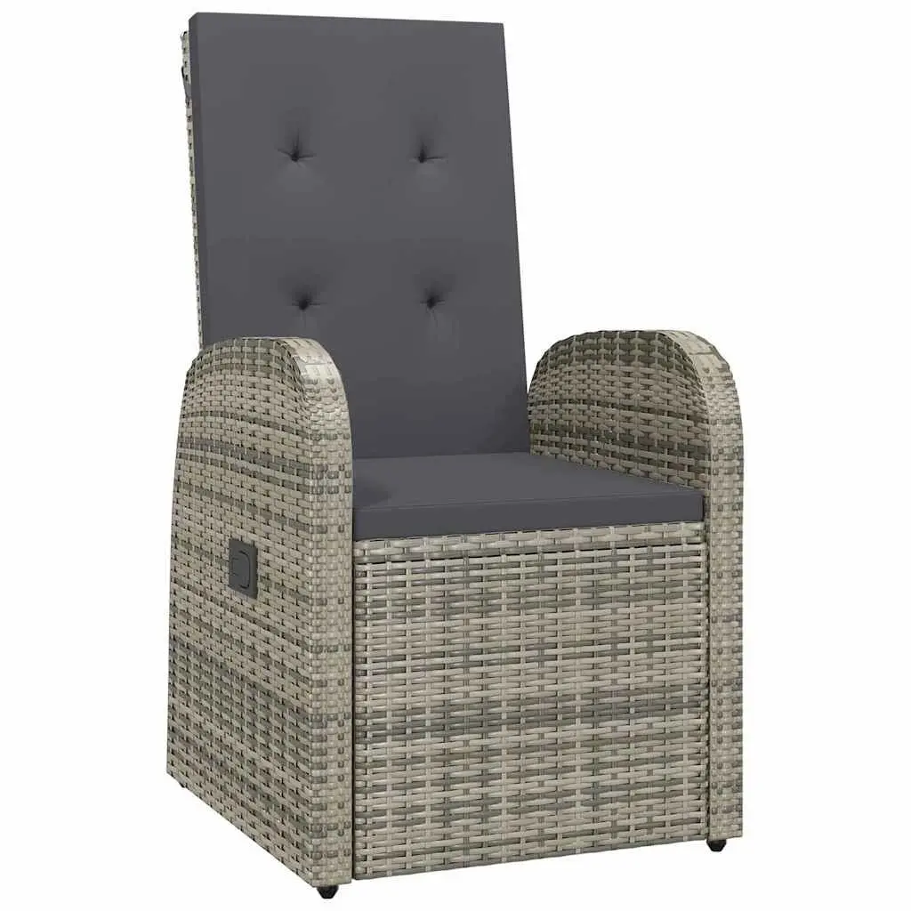 Outdoor Reclining Armchairs Set 2 pcs Garden Patio Seating with Cushions Grey