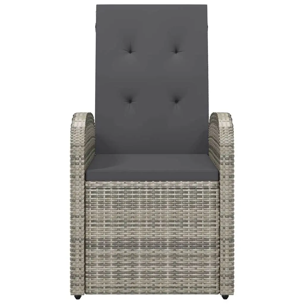 Outdoor Reclining Armchairs Set 2 pcs Garden Patio Seating with Cushions Grey