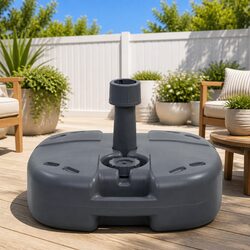 Portable Umbrella Stand: 15L Capacity, Grey, Lightweight