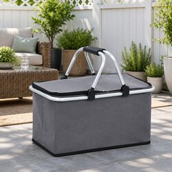 Foldable Insulated Cool Bag Specs: 46x27x23 cm, Grey