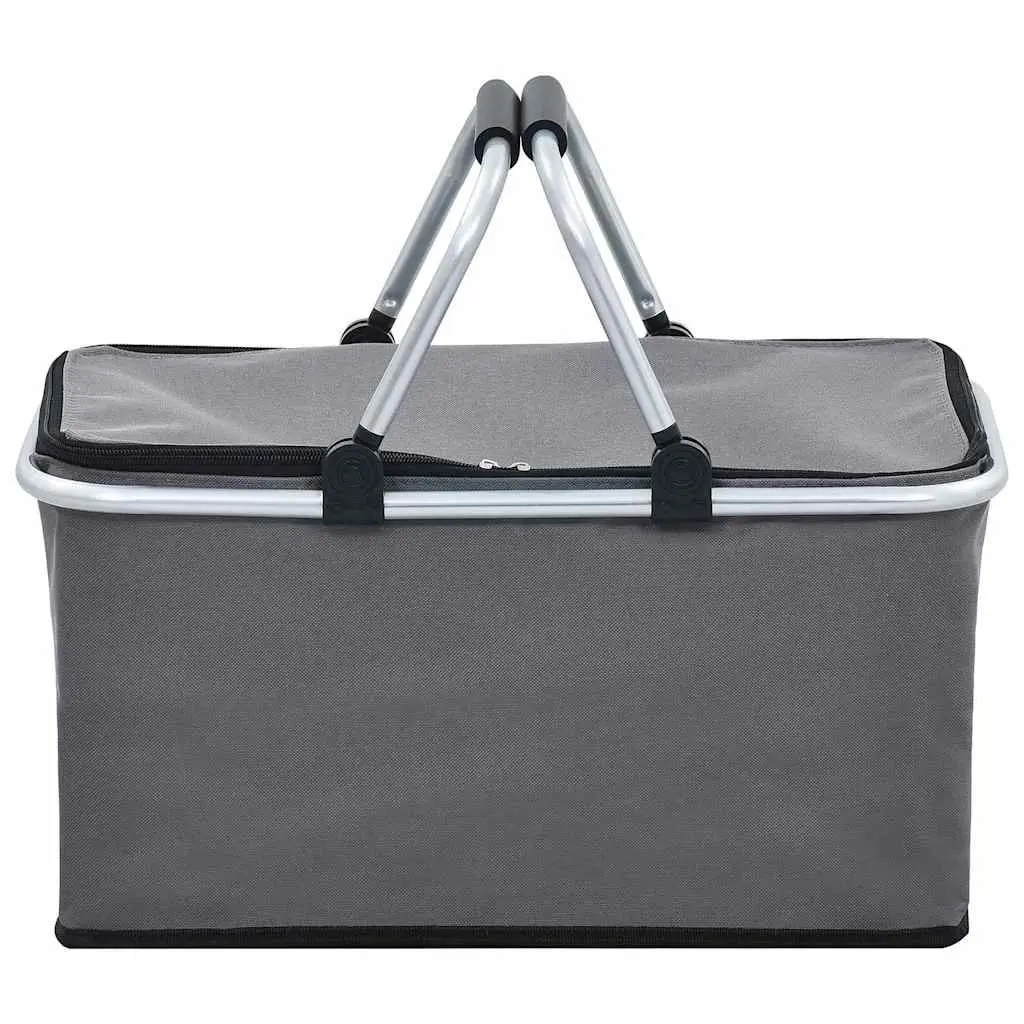 Foldable Cooler Bag for Outdoor Use Grey 46x27x23 cm