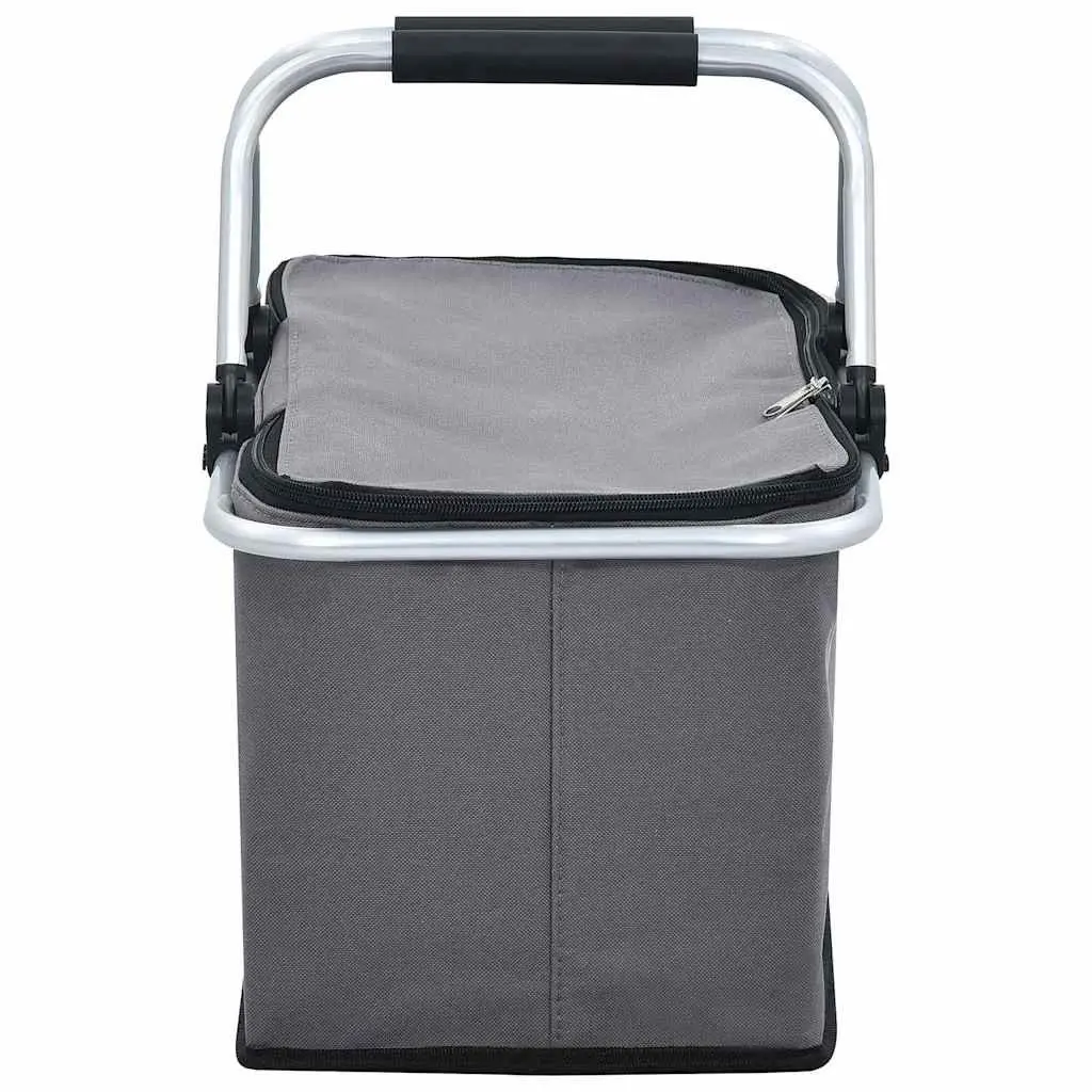 Foldable Cooler Bag for Outdoor Use Grey 46x27x23 cm