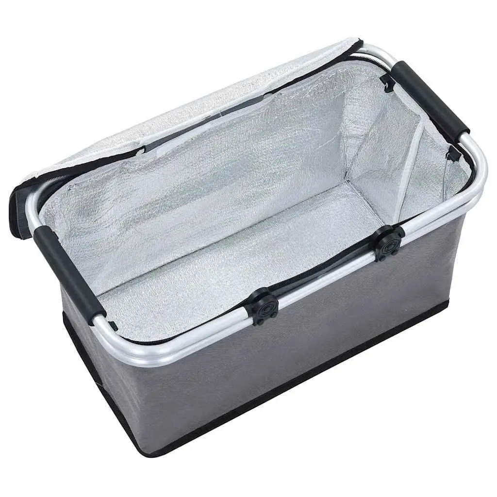 Foldable Cooler Bag for Outdoor Use Grey 46x27x23 cm