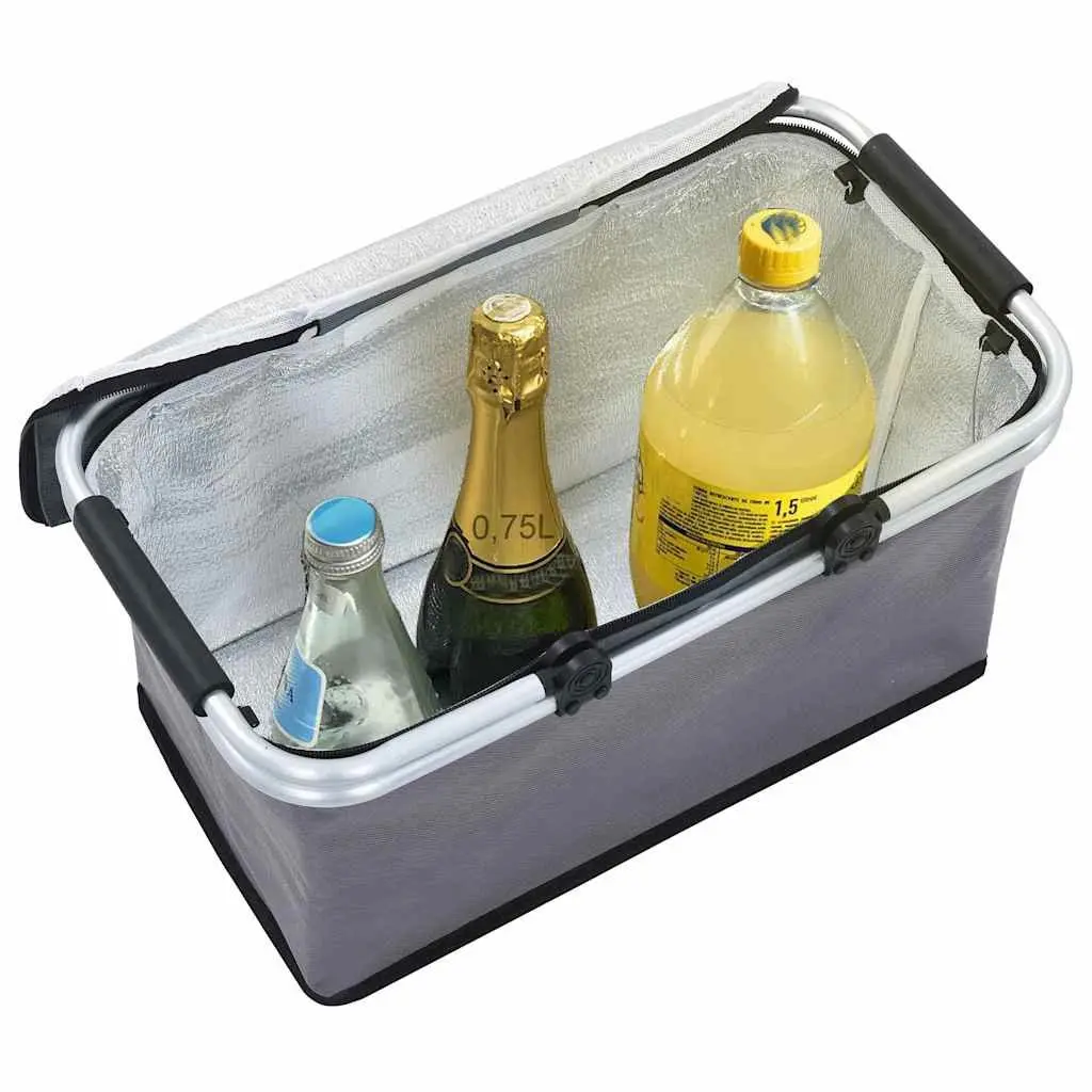 Foldable Cooler Bag for Outdoor Use Grey 46x27x23 cm