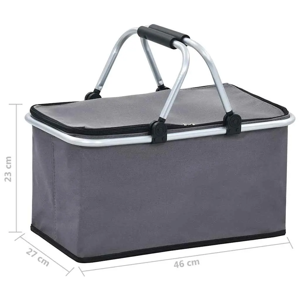 Foldable Cooler Bag for Outdoor Use Grey 46x27x23 cm
