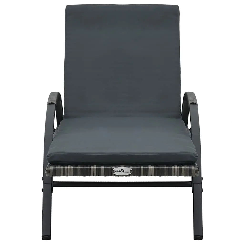Sun Lounger Set for Garden Patio Outdoor Use with Table Anthracite