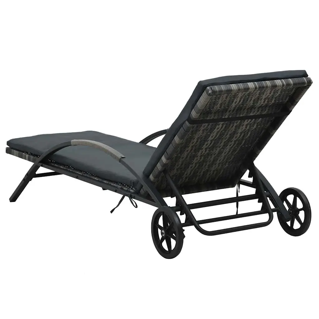 Sun Lounger Set for Garden Patio Outdoor Use with Table Anthracite