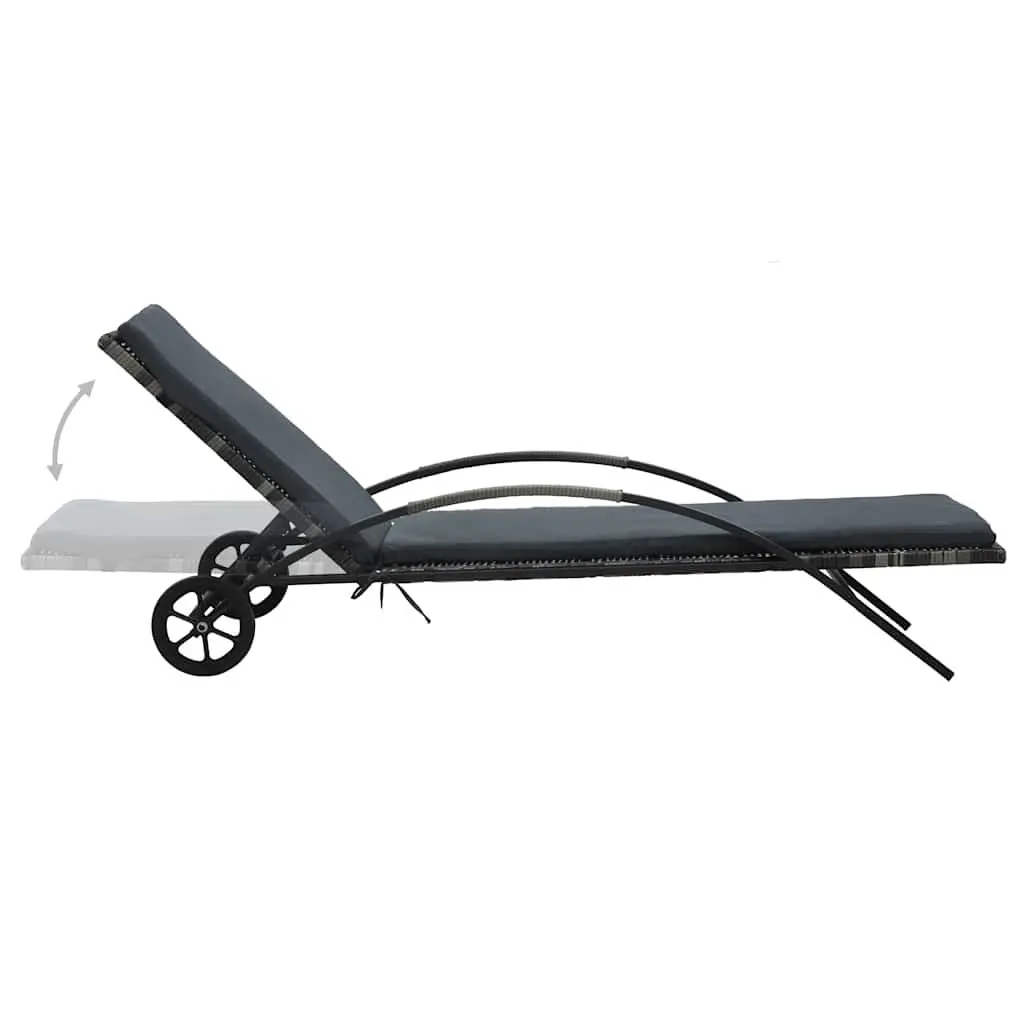 Sun Lounger Set for Garden Patio Outdoor Use with Table Anthracite