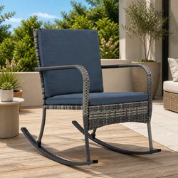 Anthracite Rocking Chair with Removable Cushions