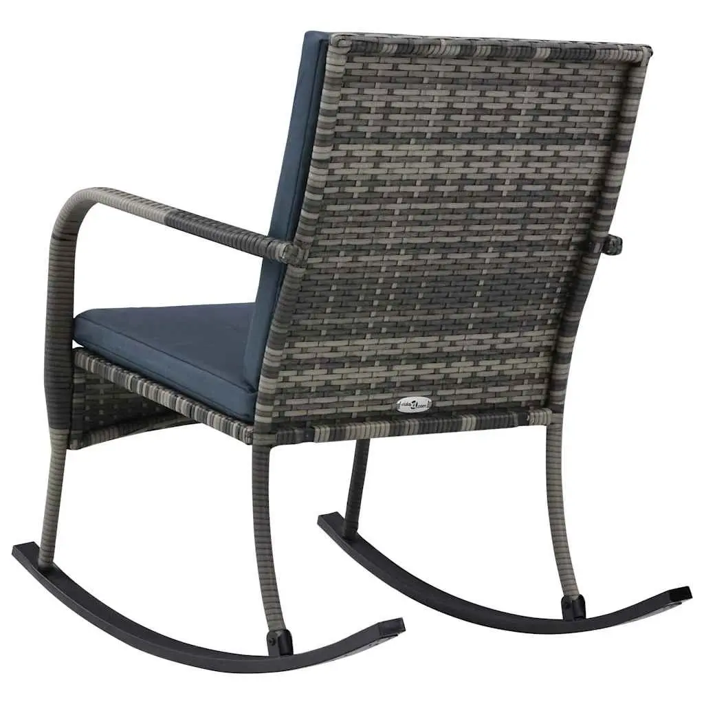 Anthracite Rocking Chair with Removable Cushions
