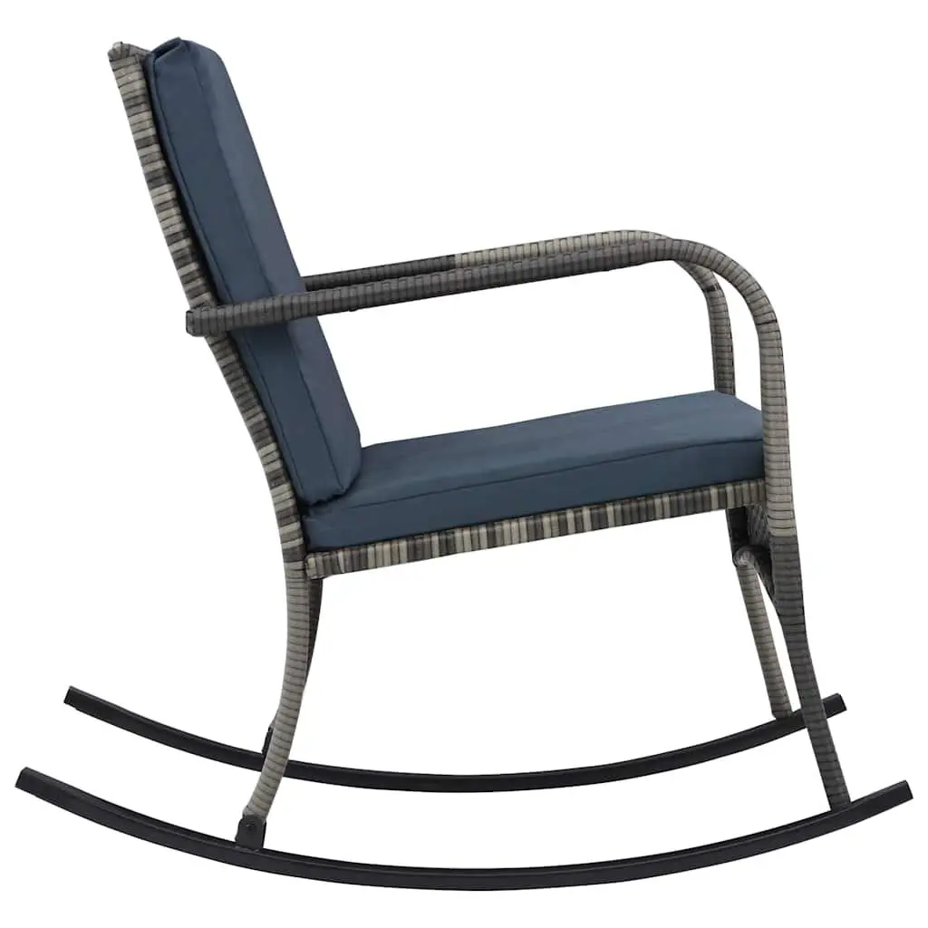 Anthracite Rocking Chair with Removable Cushions