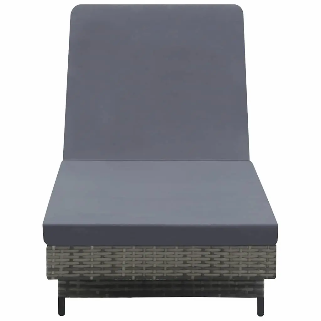 Sun Lounger Garden Patio Adjustable Backrest with Wheels and Cushion