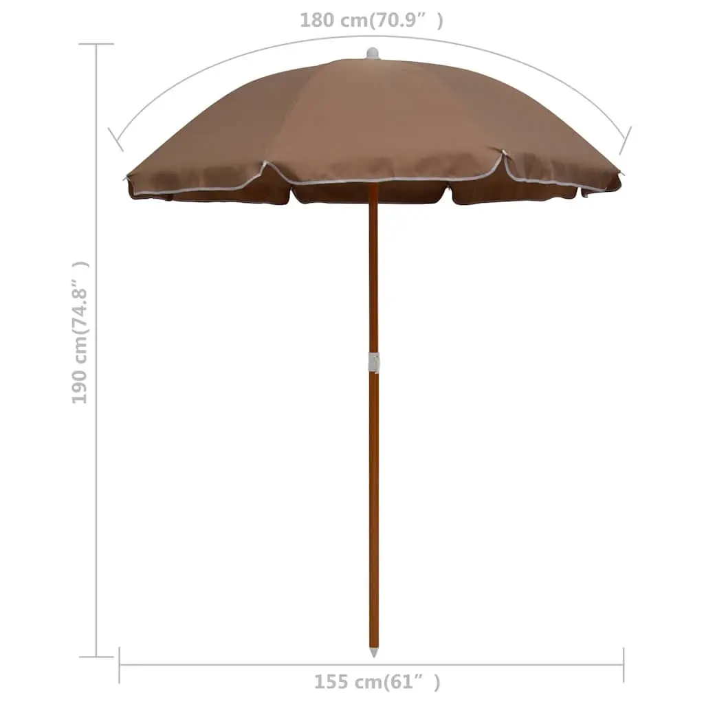 Garden Parasol Outdoor Sunshade 180 cm Taupe