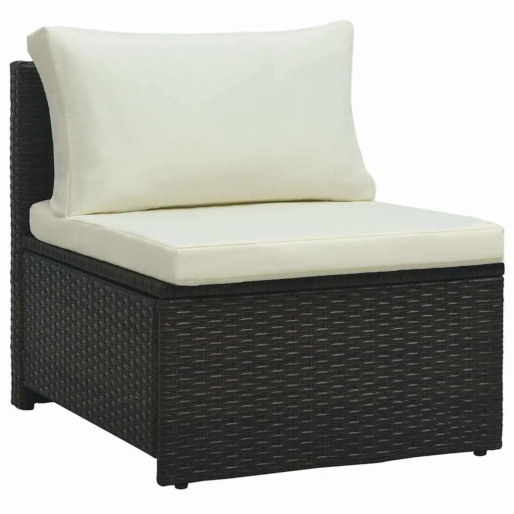 Outdoor Garden Lounge Set 6 Piece Poly Rattan Brown Patio Furniture with