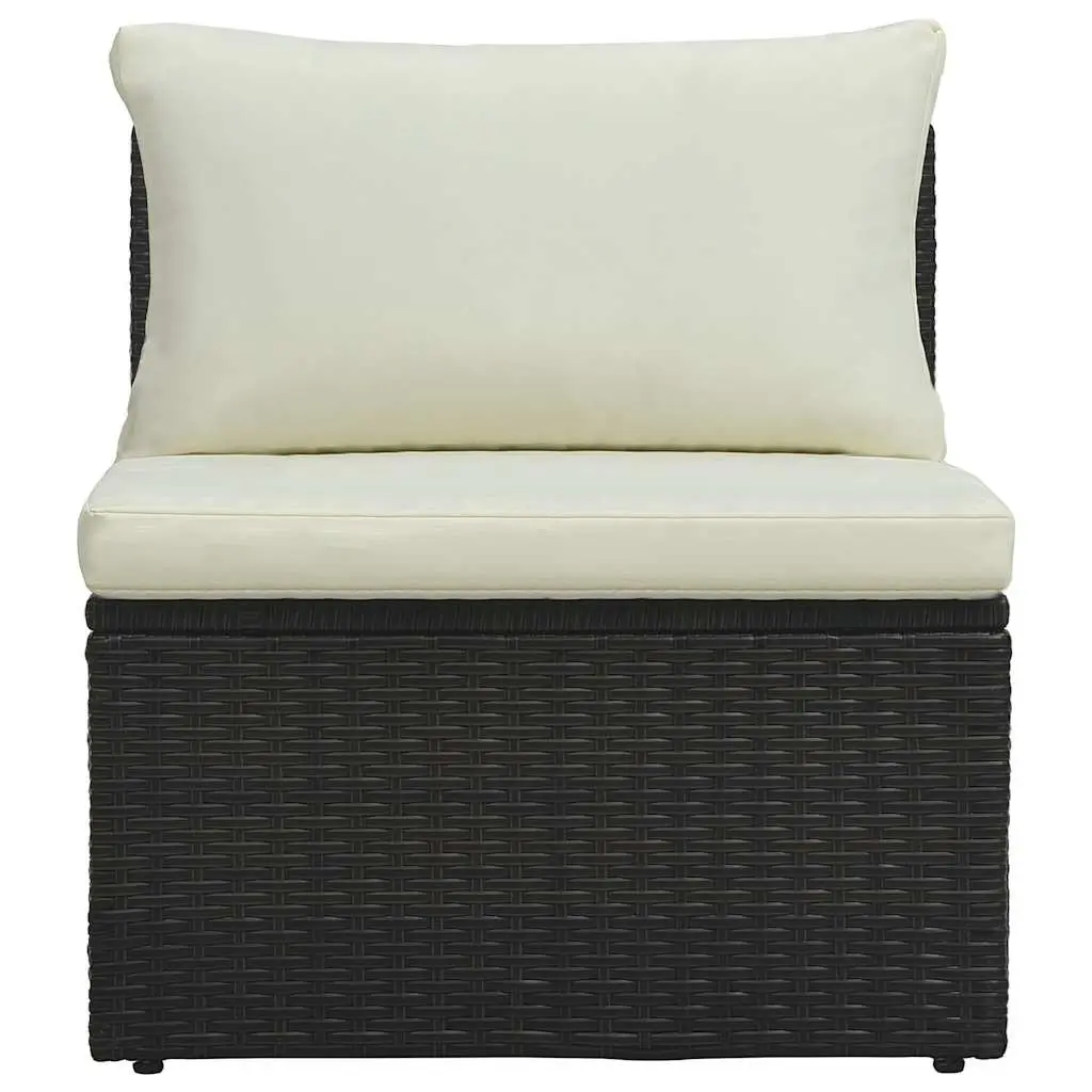Outdoor Garden Lounge Set 6 Piece Poly Rattan Brown Patio Furniture with