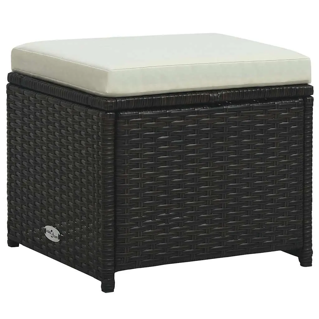 Outdoor Garden Lounge Set 6 Piece Poly Rattan Brown Patio Furniture with