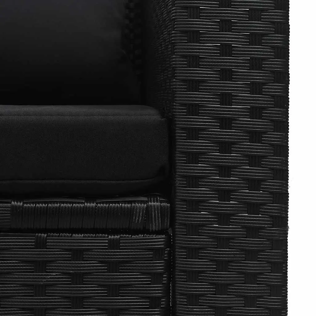 Garden Lounge Set 6 Piece Outdoor Furniture Black Patio Sofa