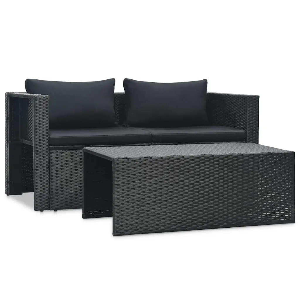 Garden Lounge Set 6 Piece Outdoor Furniture Black Patio Sofa