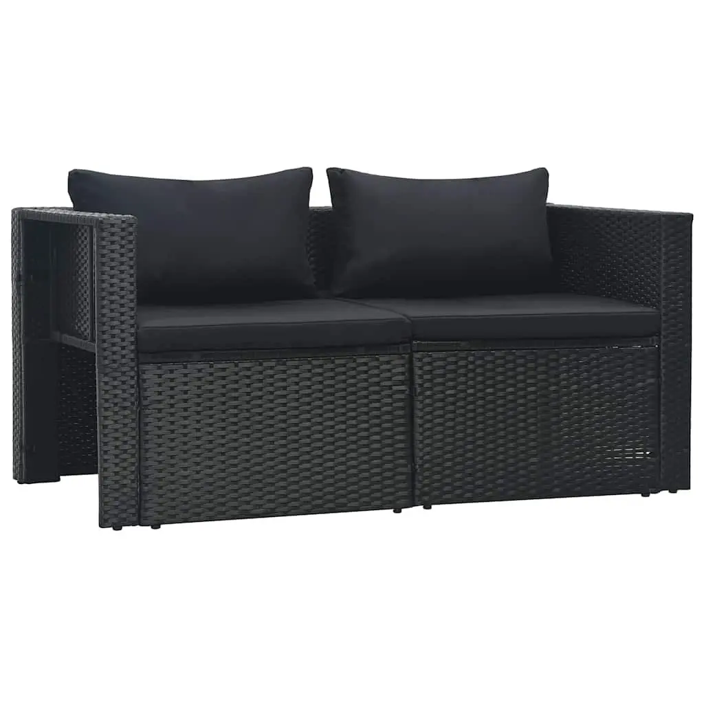 Garden Lounge Set 6 Piece Outdoor Furniture Black Patio Sofa