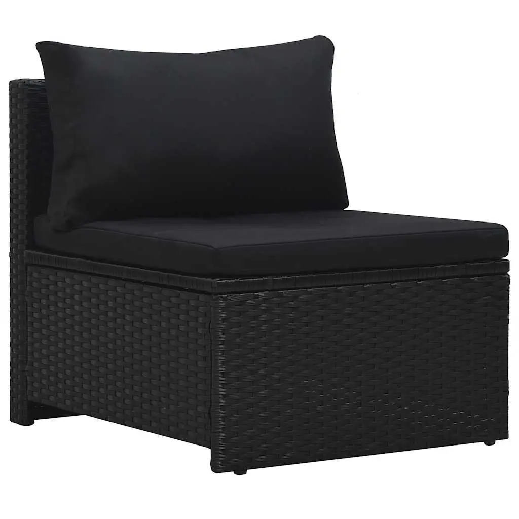Garden Lounge Set 6 Piece Outdoor Furniture Black Patio Sofa