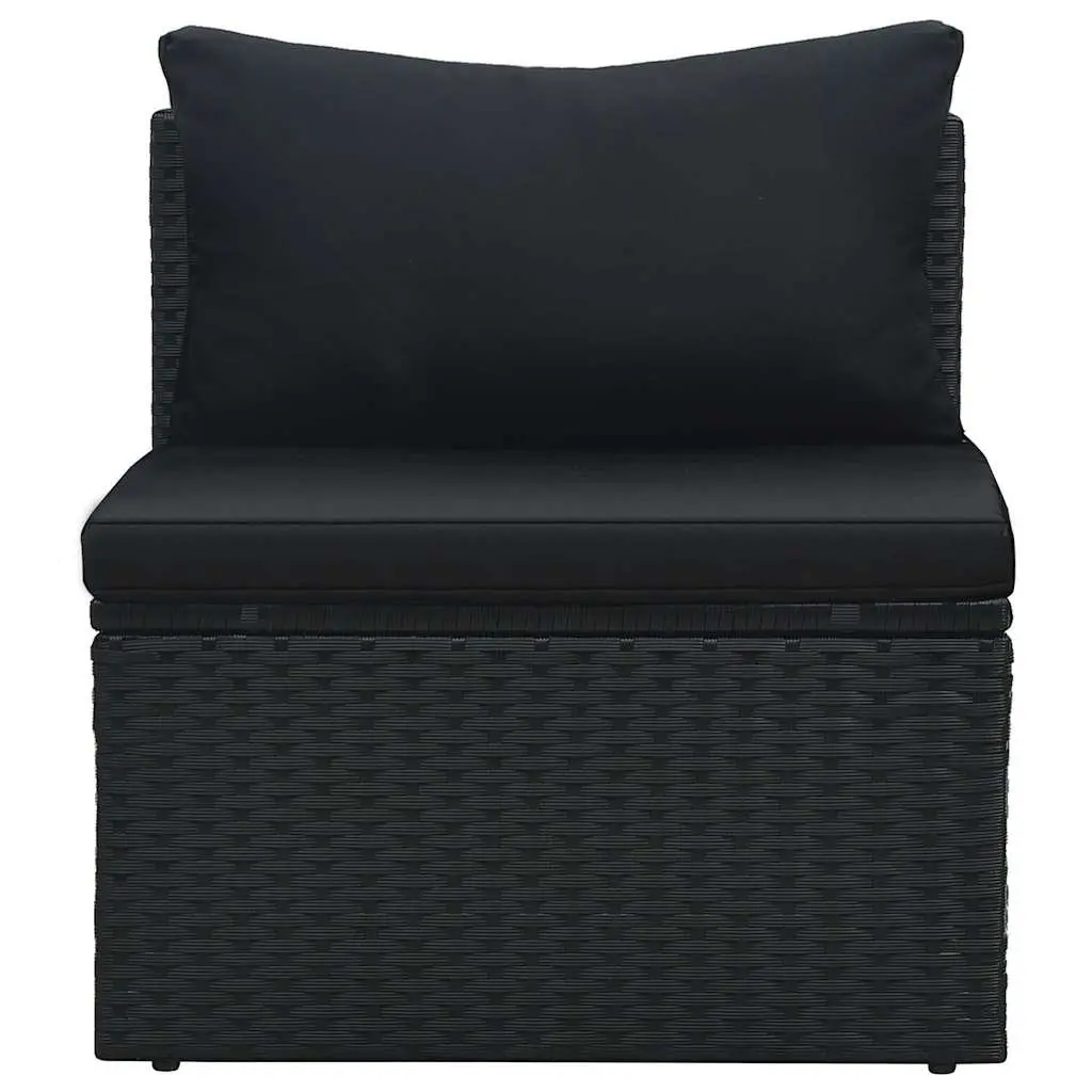 Garden Lounge Set 6 Piece Outdoor Furniture Black Patio Sofa