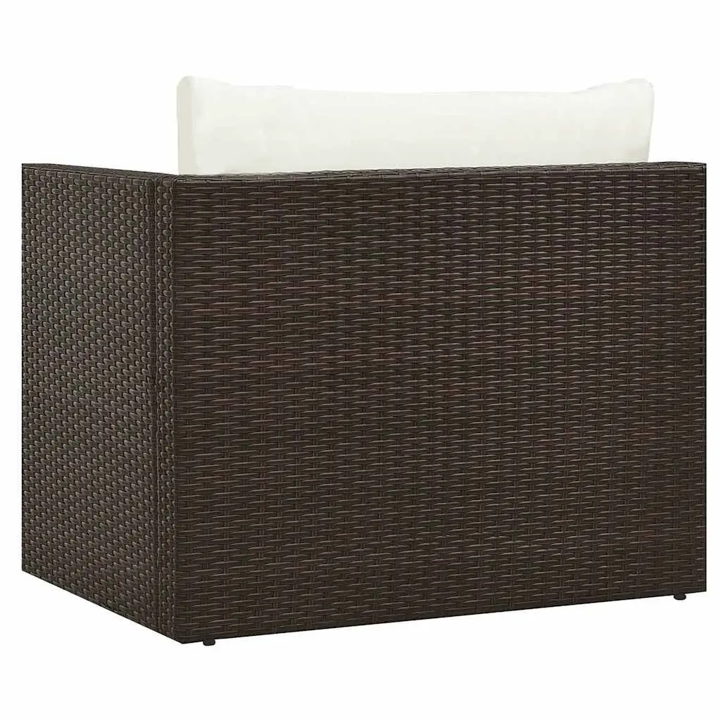 Garden Lounge Set Outdoor Furniture 5 Piece Modular Brown with Cushions